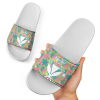 Personalised Seamless Hawaiian Quilt Pattern Slide Sandals Hawaii Culture Palm Leaf Tropical LT9 - Polynesian Pride