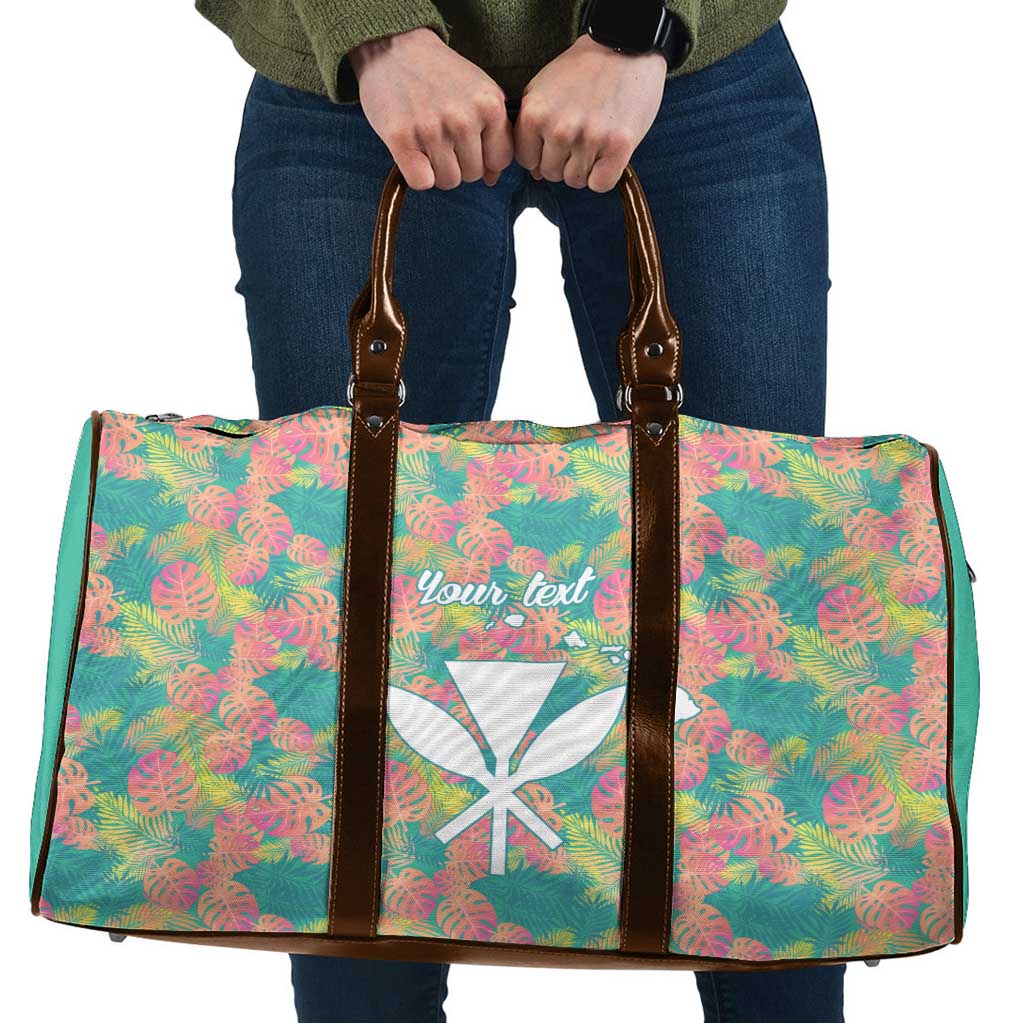 Personalised Seamless Hawaiian Quilt Pattern Travel Bag Hawaii Culture Palm Leaf Tropical LT9 Beige - Polynesian Pride