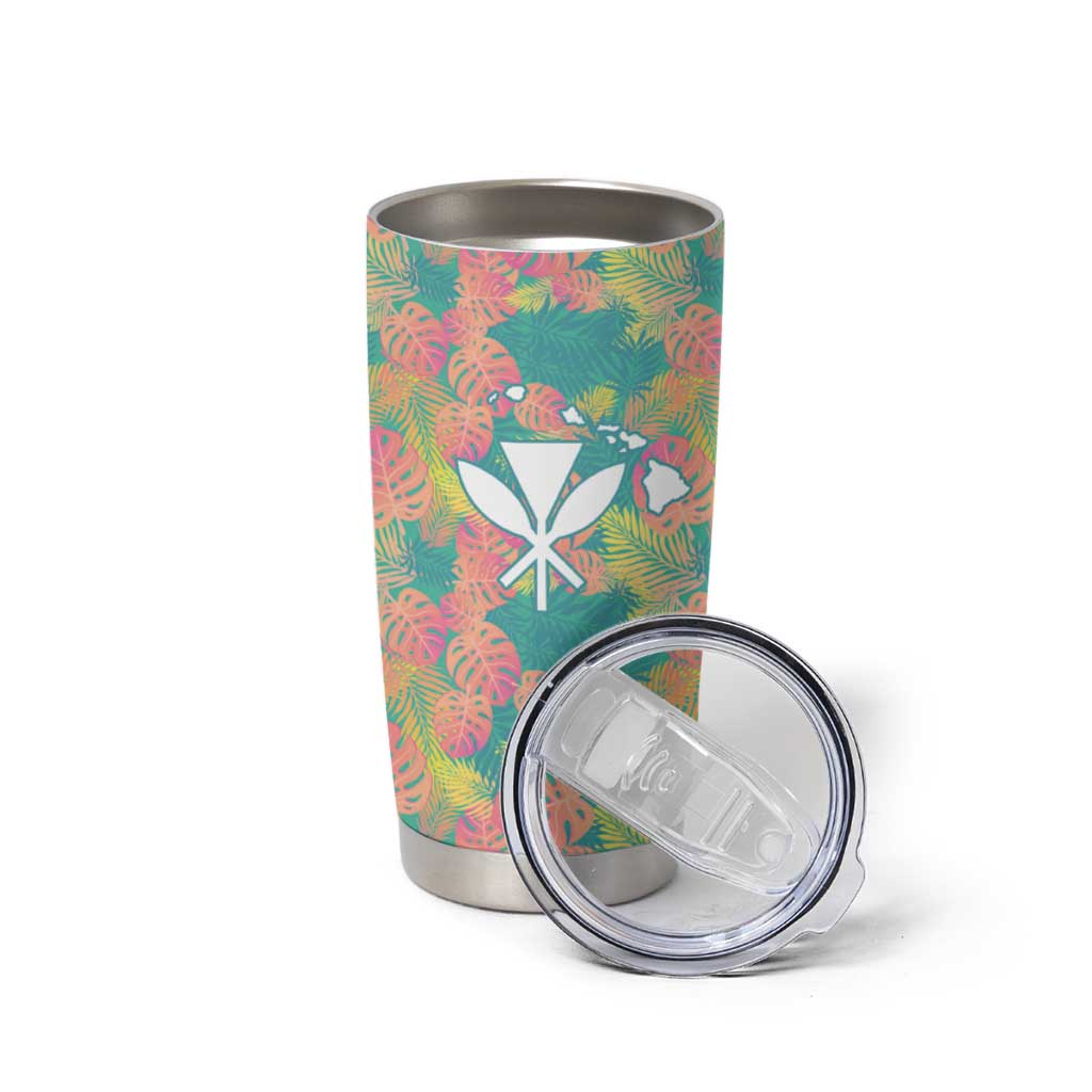 Personalised Seamless Hawaiian Quilt Pattern Tumbler Cup Hawaii Culture Palm Leaf Tropical LT9 - Polynesian Pride
