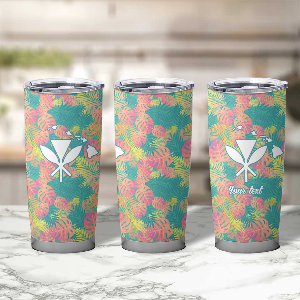 Personalised Seamless Hawaiian Quilt Pattern Tumbler Cup Hawaii Culture Palm Leaf Tropical LT9 - Polynesian Pride