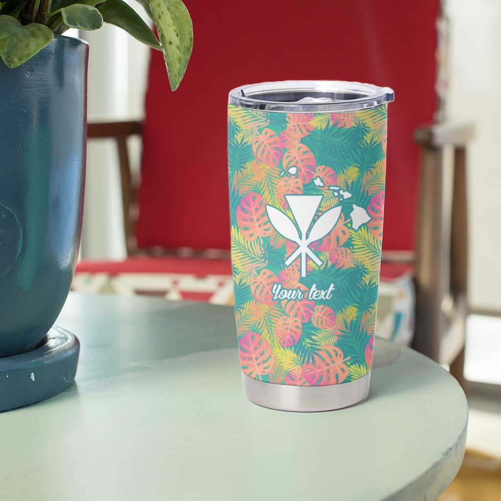 Personalised Seamless Hawaiian Quilt Pattern Tumbler Cup Hawaii Culture Palm Leaf Tropical LT9 - Polynesian Pride