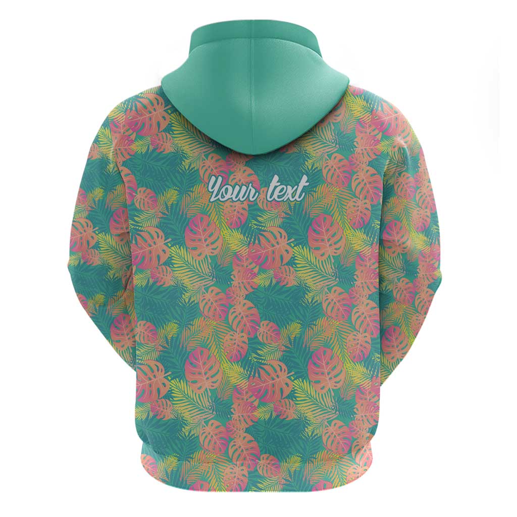 Personalised Seamless Hawaiian Quilt Pattern Zip Hoodie Hawaii Culture Palm Leaf Tropical LT9 - Polynesian Pride