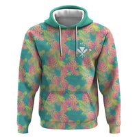 Personalised Seamless Hawaiian Quilt Pattern Zip Hoodie Hawaii Culture Palm Leaf Tropical LT9 Pullover Hoodie Beige - Polynesian Pride