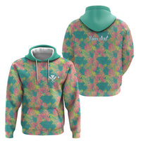 Personalised Seamless Hawaiian Quilt Pattern Zip Hoodie Hawaii Culture Palm Leaf Tropical LT9 - Polynesian Pride