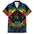 Tonga LGBT Family Matching Long Sleeve Bodycon Dress and Hawaiian Shirt Love Is Love Ngatu Rainbow Water Color LT9 Dad's Shirt - Short Sleeve Black - Polynesian Pride