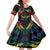 Tonga LGBT Family Matching Puletasi Dress and Hawaiian Shirt Love Is Love Ngatu Rainbow Water Color LT9 Daughter's Dress Black - Polynesian Pride