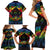 Personalised Tonga LGBT Family Matching Short Sleeve Bodycon Dress and Hawaiian Shirt Love Is Love Ngatu Rainbow Water Color LT9 - Polynesian Pride