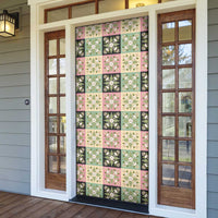 Seamless Pattern Maile and Pikake Lei Door Cover Squares Maile Leaf LT9 - Polynesian Pride