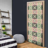 Seamless Pattern Maile and Pikake Lei Door Cover Squares Maile Leaf LT9 - Polynesian Pride