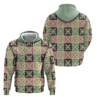 Seamless Pattern Maile and Pikake Lei Hoodie Squares Maile Leaf LT9 - Polynesian Pride