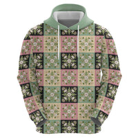 Seamless Pattern Maile and Pikake Lei Hoodie Squares Maile Leaf LT9 - Polynesian Pride