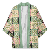 Seamless Pattern Maile and Pikake Lei Kimono Squares Maile Leaf LT9 Unisex Green - Polynesian Pride