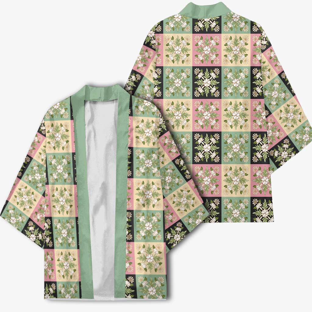 Seamless Pattern Maile and Pikake Lei Kimono Squares Maile Leaf LT9 - Polynesian Pride