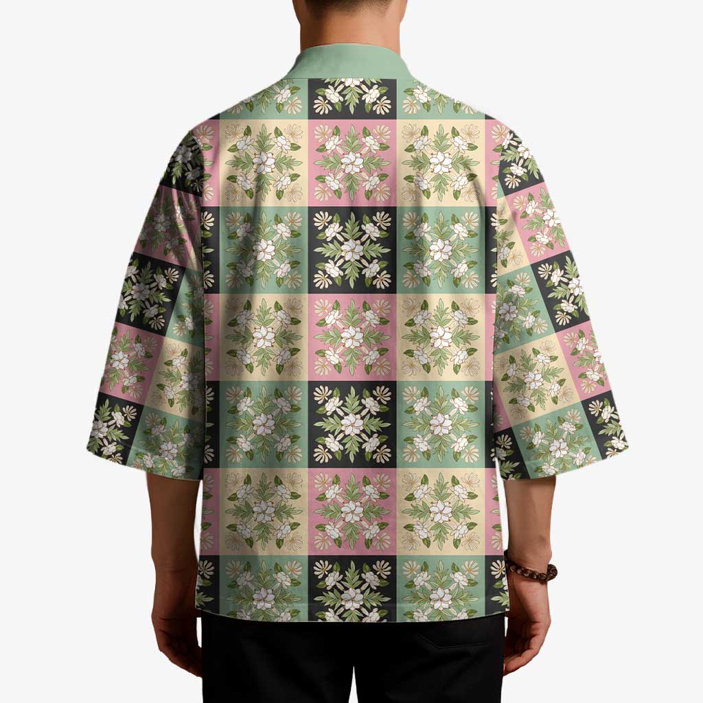 Seamless Pattern Maile and Pikake Lei Kimono Squares Maile Leaf LT9 - Polynesian Pride