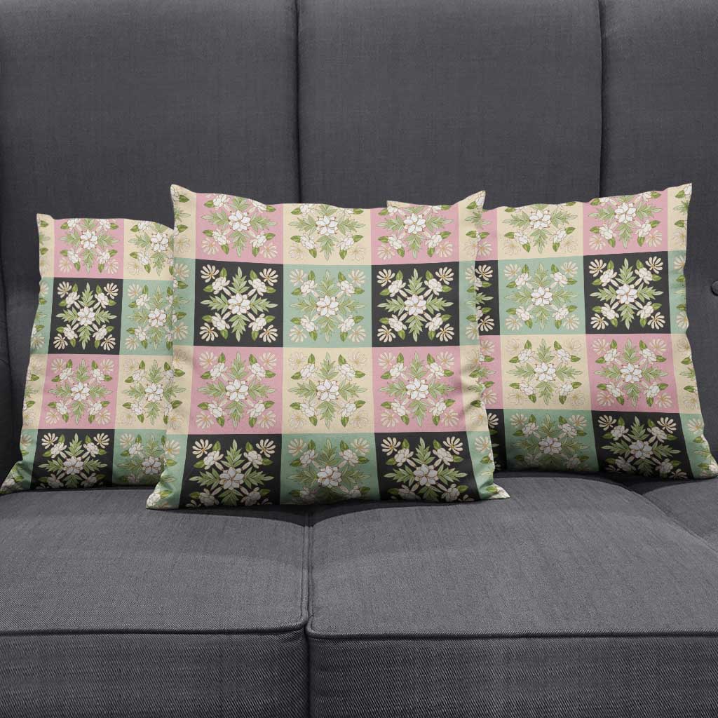 Seamless Pattern Maile and Pikake Lei Pillow Cover Squares Maile Leaf LT9 - Polynesian Pride