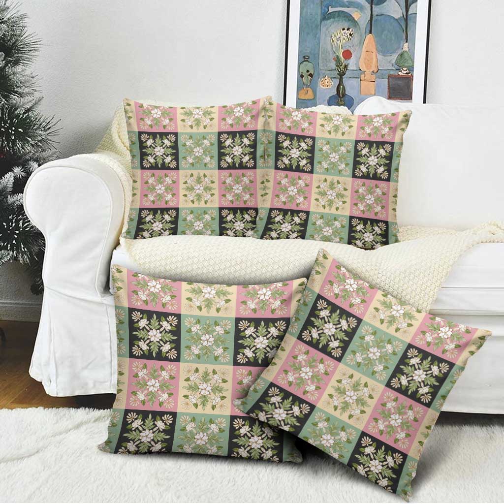 Seamless Pattern Maile and Pikake Lei Pillow Cover Squares Maile Leaf LT9 - Polynesian Pride