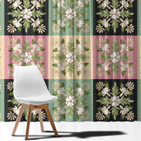 Seamless Pattern Maile and Pikake Lei Window Curtain Squares Maile Leaf LT9 - Polynesian Pride