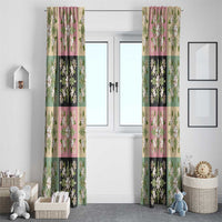 Seamless Pattern Maile and Pikake Lei Window Curtain Squares Maile Leaf LT9 - Polynesian Pride