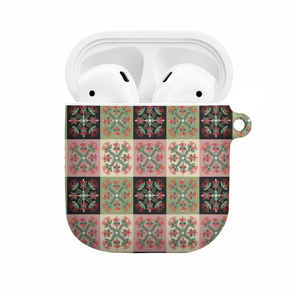 Seamless Pattern Pikake Lei AirPods Case Floral Squares Pikake LT9 Pink - Polynesian Pride