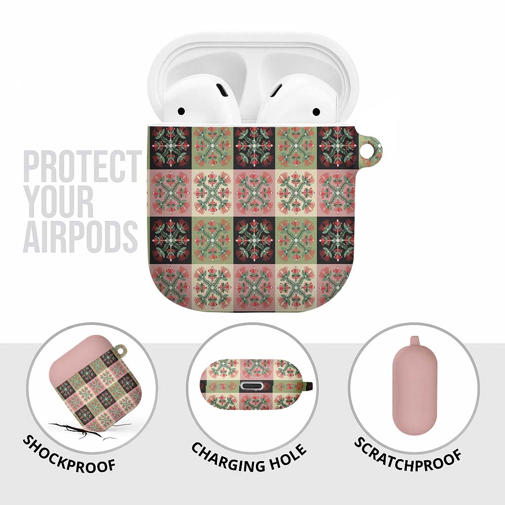 Seamless Pattern Pikake Lei AirPods Case Floral Squares Pikake LT9 - Polynesian Pride