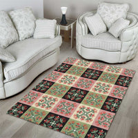 Seamless Pattern Pikake Lei Area Rug Floral Squares Pikake LT9 - Polynesian Pride
