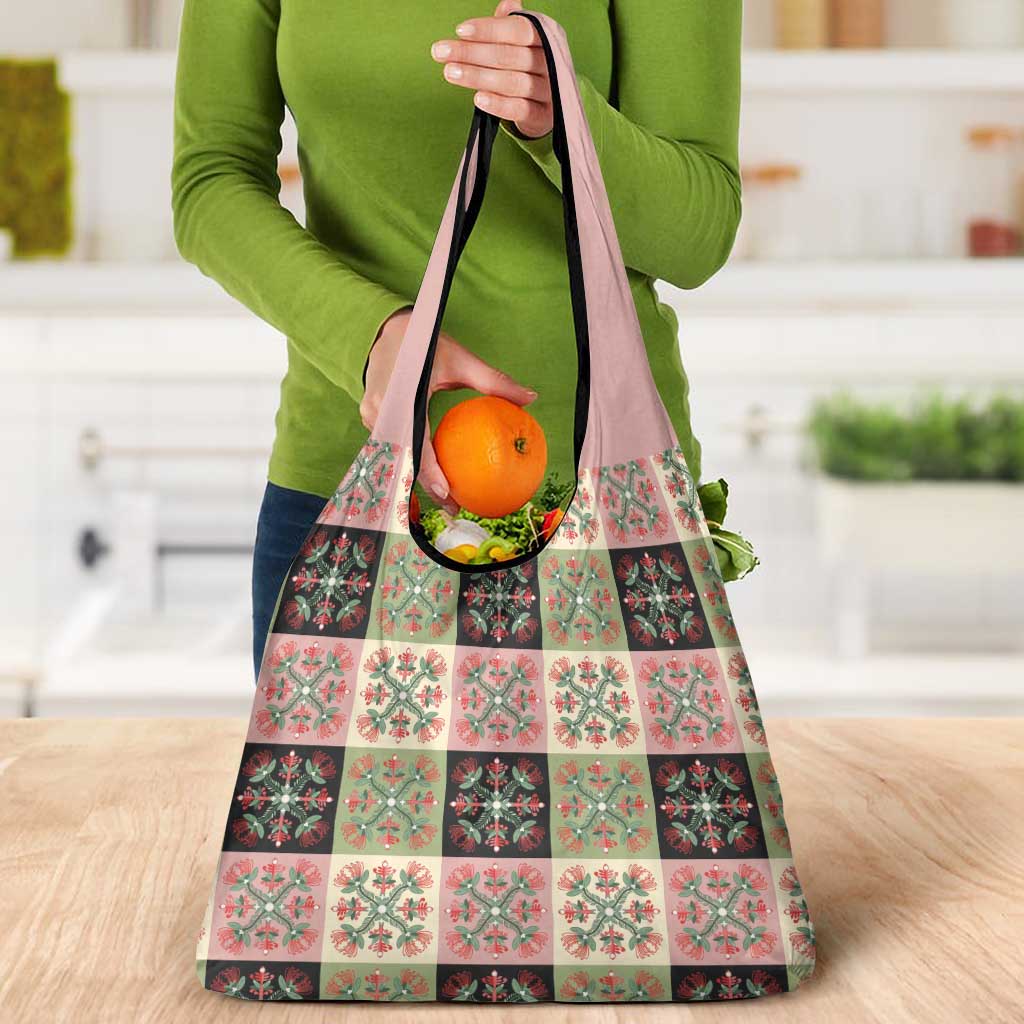 Seamless Pattern Pikake Lei Grocery Bag Floral Squares Pikake LT9 - Polynesian Pride