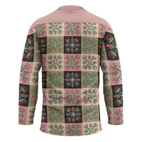 Seamless Pattern Pikake Lei Hockey Jersey Floral Squares Pikake LT9 - Polynesian Pride