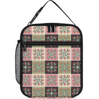 Seamless Pattern Pikake Lei Lunch Bag Floral Squares Pikake LT9 10.2 × 8.3 × 4.3 inch Pink - Polynesian Pride