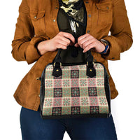 Seamless Pattern Pikake Lei Shoulder Handbag Floral Squares Pikake LT9 - Polynesian Pride