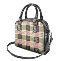 Seamless Pattern Pikake Lei Shoulder Handbag Floral Squares Pikake LT9 - Polynesian Pride