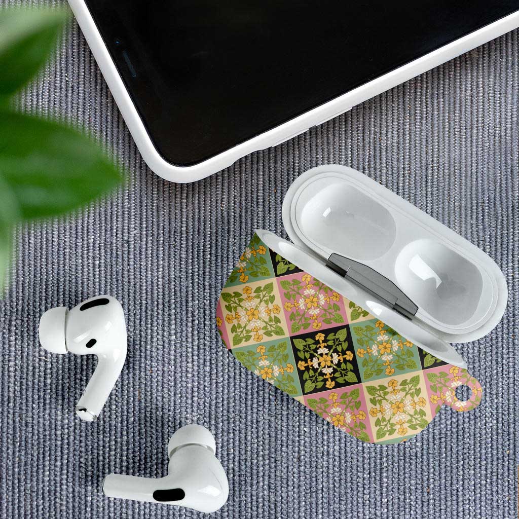Seamless Pattern Puakenikeni and Kalo AirPods Case LT9 - Polynesian Pride
