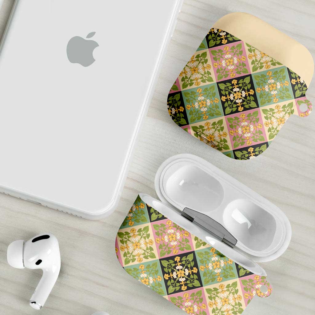 Seamless Pattern Puakenikeni and Kalo AirPods Case LT9 - Polynesian Pride