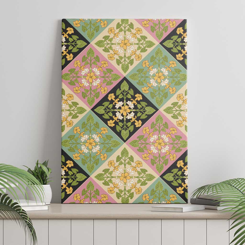 Seamless Pattern Puakenikeni and Kalo Canvas Wall Art LT9 - Polynesian Pride