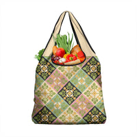 Seamless Pattern Puakenikeni and Kalo Grocery Bag LT9 1-pack One Size Beige - Polynesian Pride