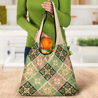 Seamless Pattern Puakenikeni and Kalo Grocery Bag LT9 - Polynesian Pride