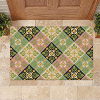 Seamless Pattern Puakenikeni and Kalo Rubber Doormat LT9 Beige - Polynesian Pride
