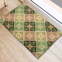Seamless Pattern Puakenikeni and Kalo Rubber Doormat LT9 - Polynesian Pride