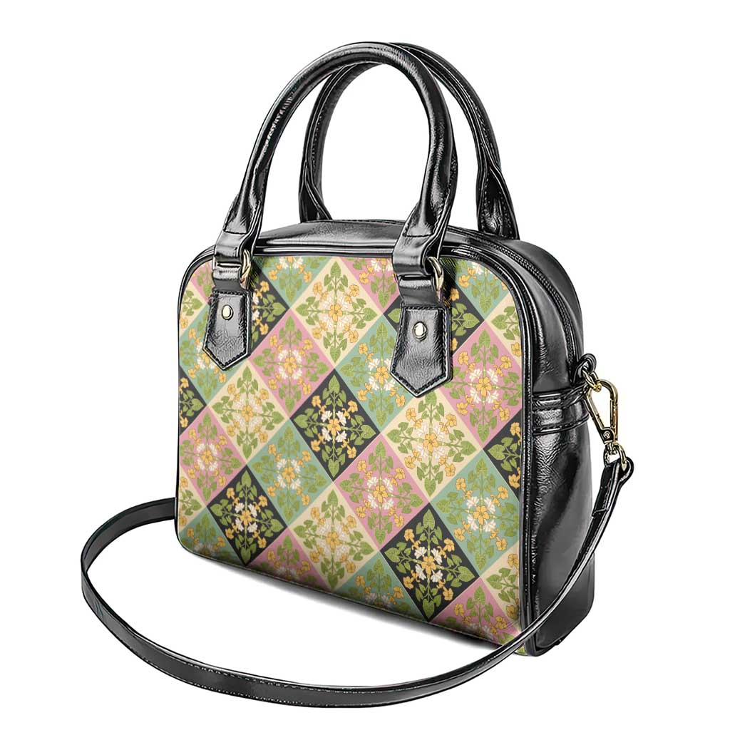 Seamless Pattern Puakenikeni and Kalo Shoulder Handbag LT9 - Polynesian Pride