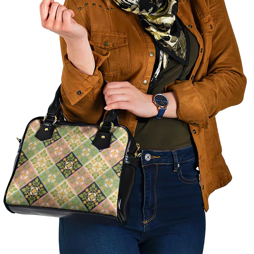 Seamless Pattern Puakenikeni and Kalo Shoulder Handbag LT9 - Polynesian Pride