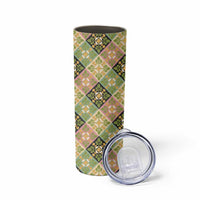 Seamless Pattern Puakenikeni and Kalo Skinny Tumbler LT9 - Polynesian Pride