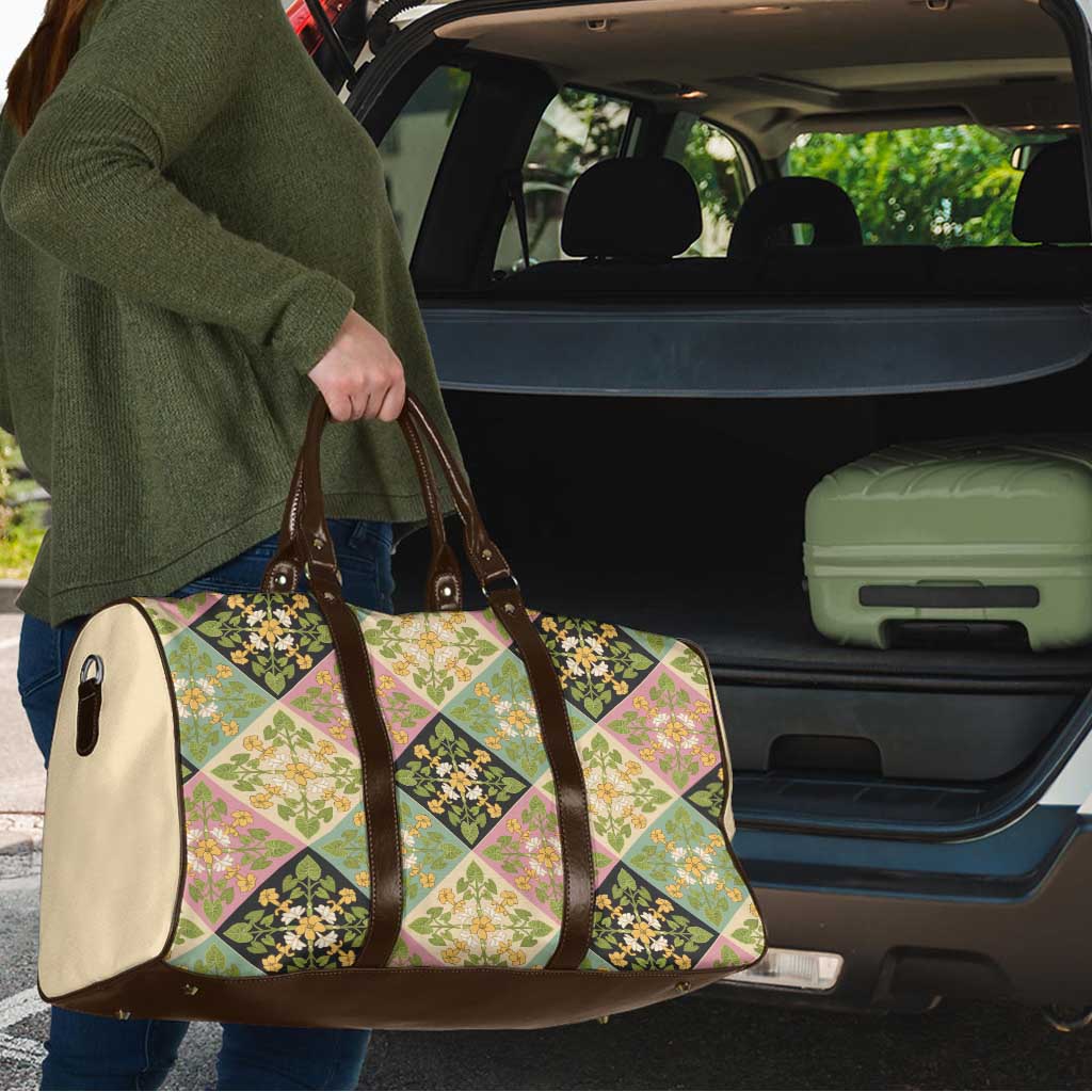 Seamless Pattern Puakenikeni and Kalo Travel Bag LT9 - Polynesian Pride