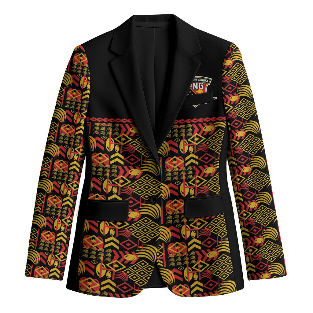 Papua New Guinea Kumuls Blazer Bird of Paradise Black Version LT9 Unisex Black - Polynesian Pride