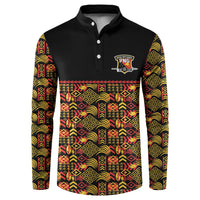 Papua New Guinea Kumuls Button Sweatshirt Bird of Paradise Black Version LT9 Black - Polynesian Pride
