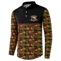 Papua New Guinea Kumuls Button Sweatshirt Bird of Paradise Black Version LT9 - Polynesian Pride