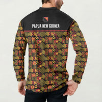 Papua New Guinea Kumuls Button Sweatshirt Bird of Paradise Black Version LT9 - Polynesian Pride