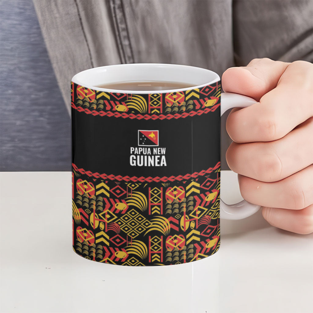 Papua New Guinea Kumuls Ceramic Mug Bird of Paradise Black Version LT9 - Polynesian Pride
