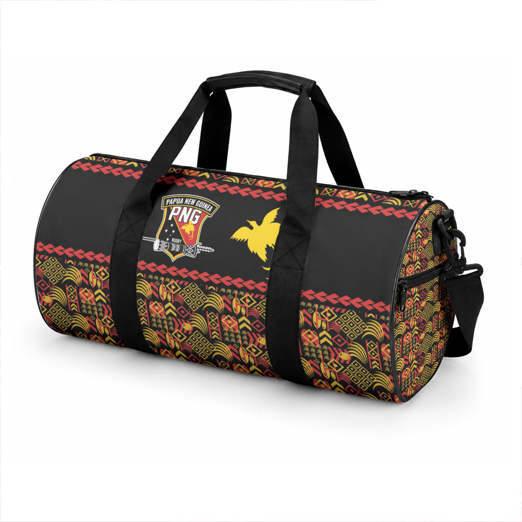 Papua New Guinea Kumuls Duffle Bag Bird of Paradise Black Version LT9 - Polynesian Pride