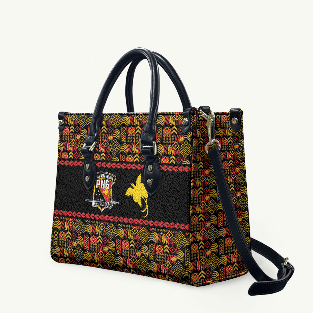 Papua New Guinea Kumuls Leather Bag Bird of Paradise Black Version LT9 Black - Polynesian Pride