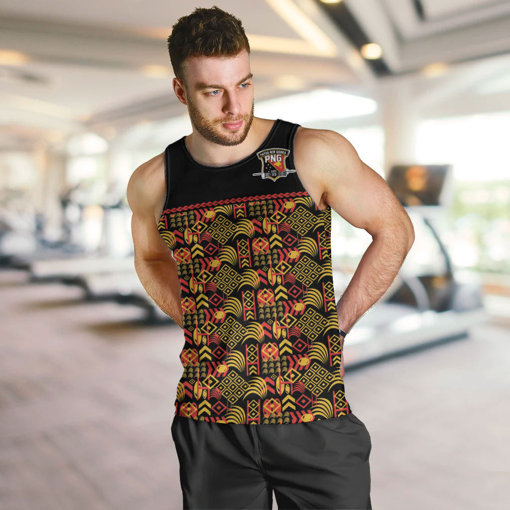 Papua New Guinea Kumuls Men Tank Top Bird of Paradise Black Version LT9 Black - Polynesian Pride