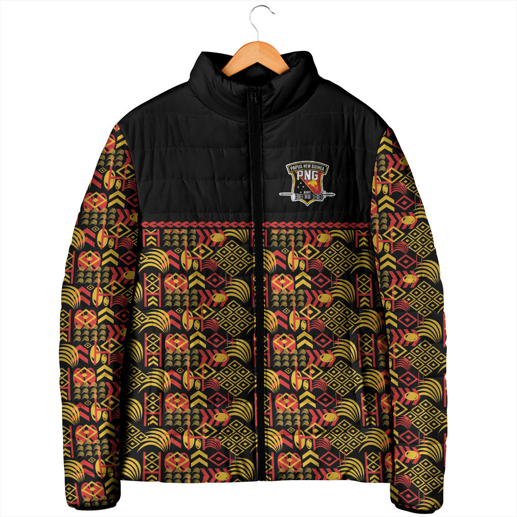 Papua New Guinea Kumuls Padded Jacket Bird of Paradise Black Version LT9 - Polynesian Pride